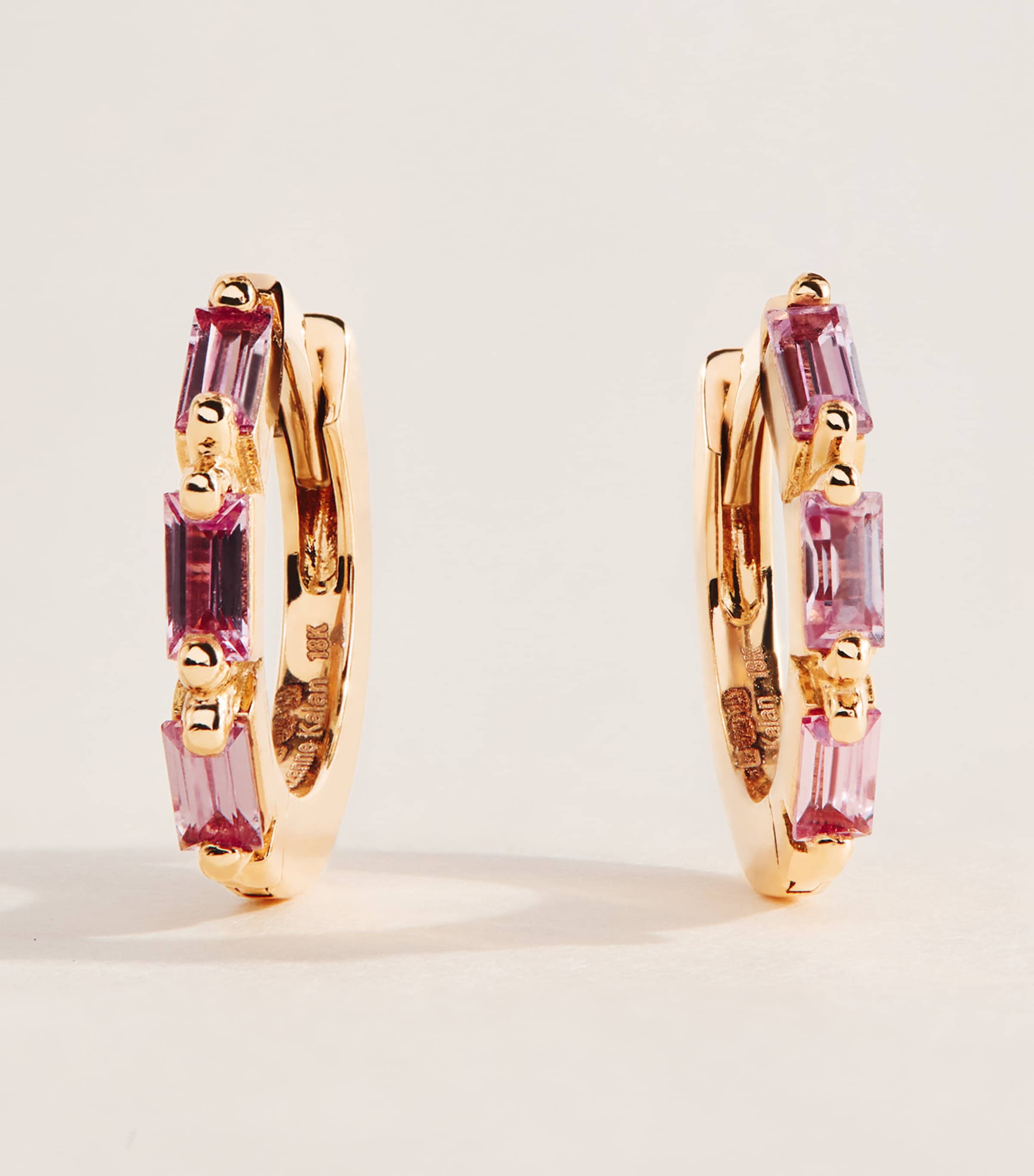 Suzanne Kalan Rose Gold and Sapphire Bold Huggie Earrings Rg/p Image 1