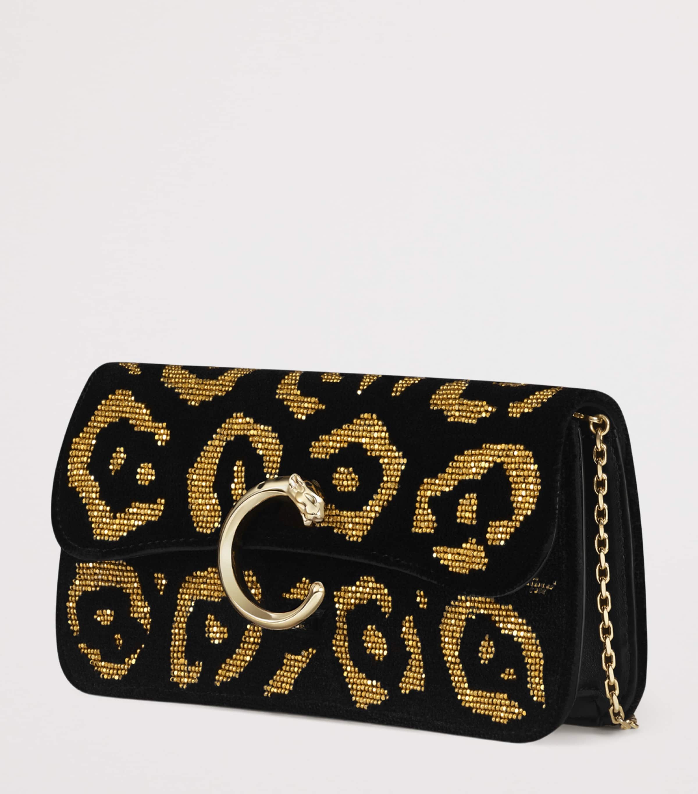 Mini Beaded Panthère de Cartier Shoulder Bag BLACK Image 2