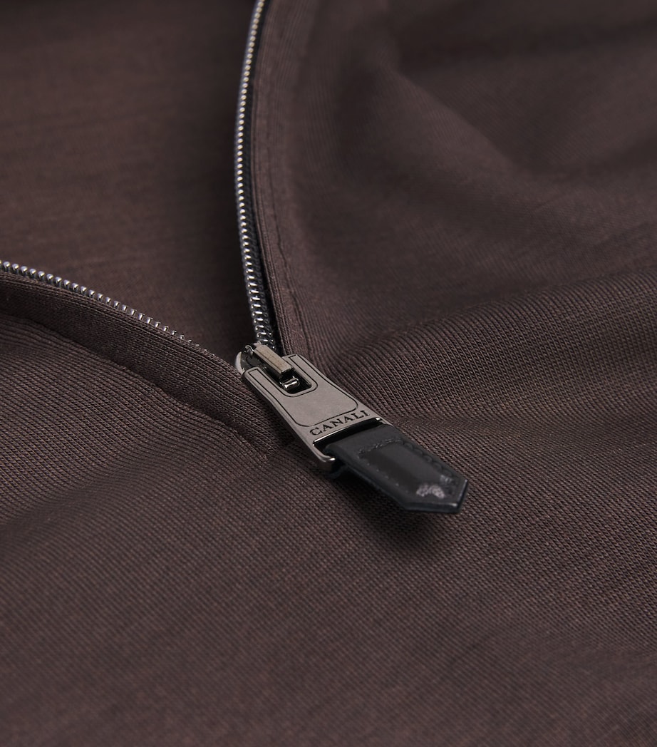 Wool Zip-Up Long-Sleeve Polo Shirt 500 Image 5