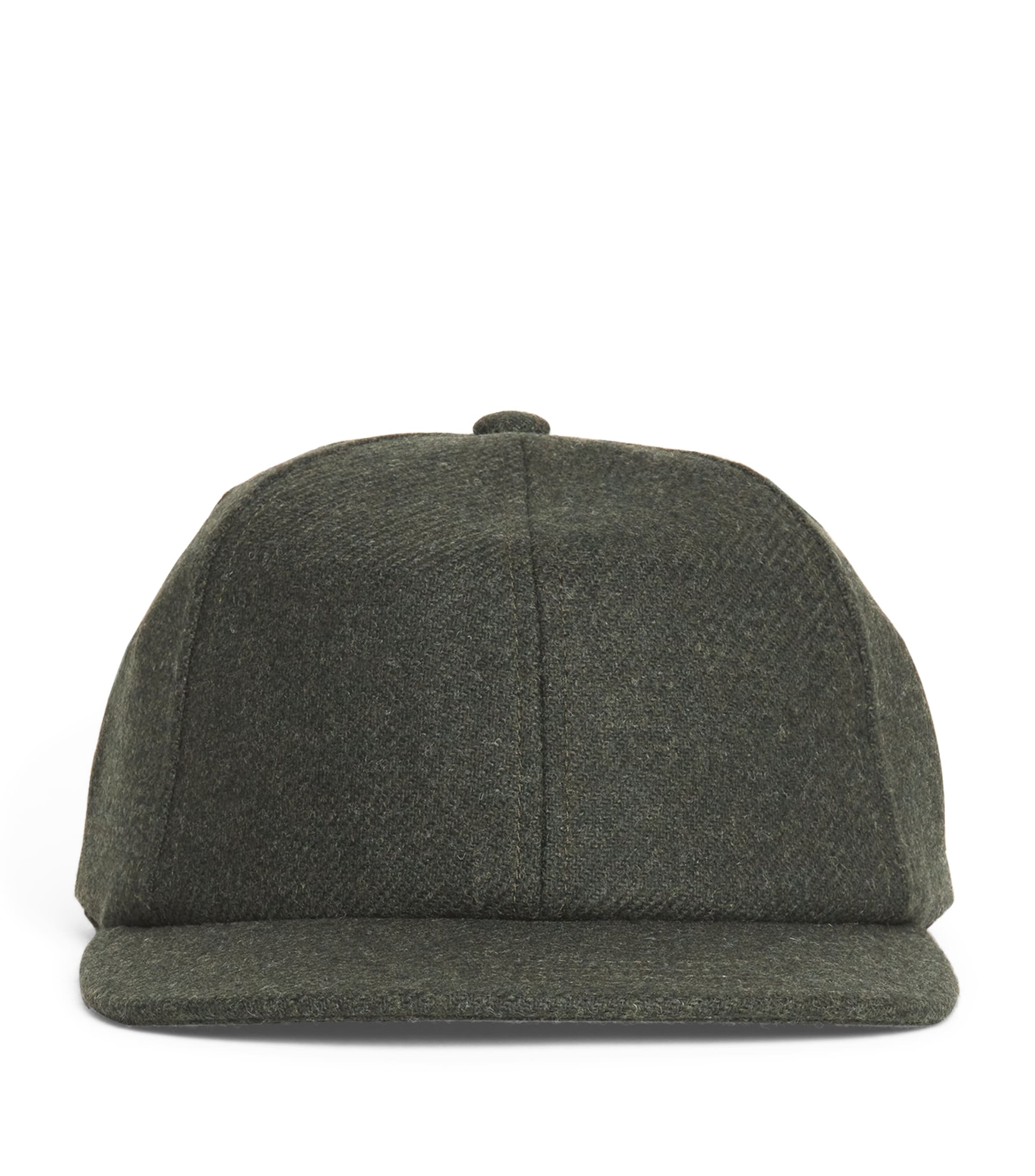 Shop Sunspel Wool Twill Cap In Green