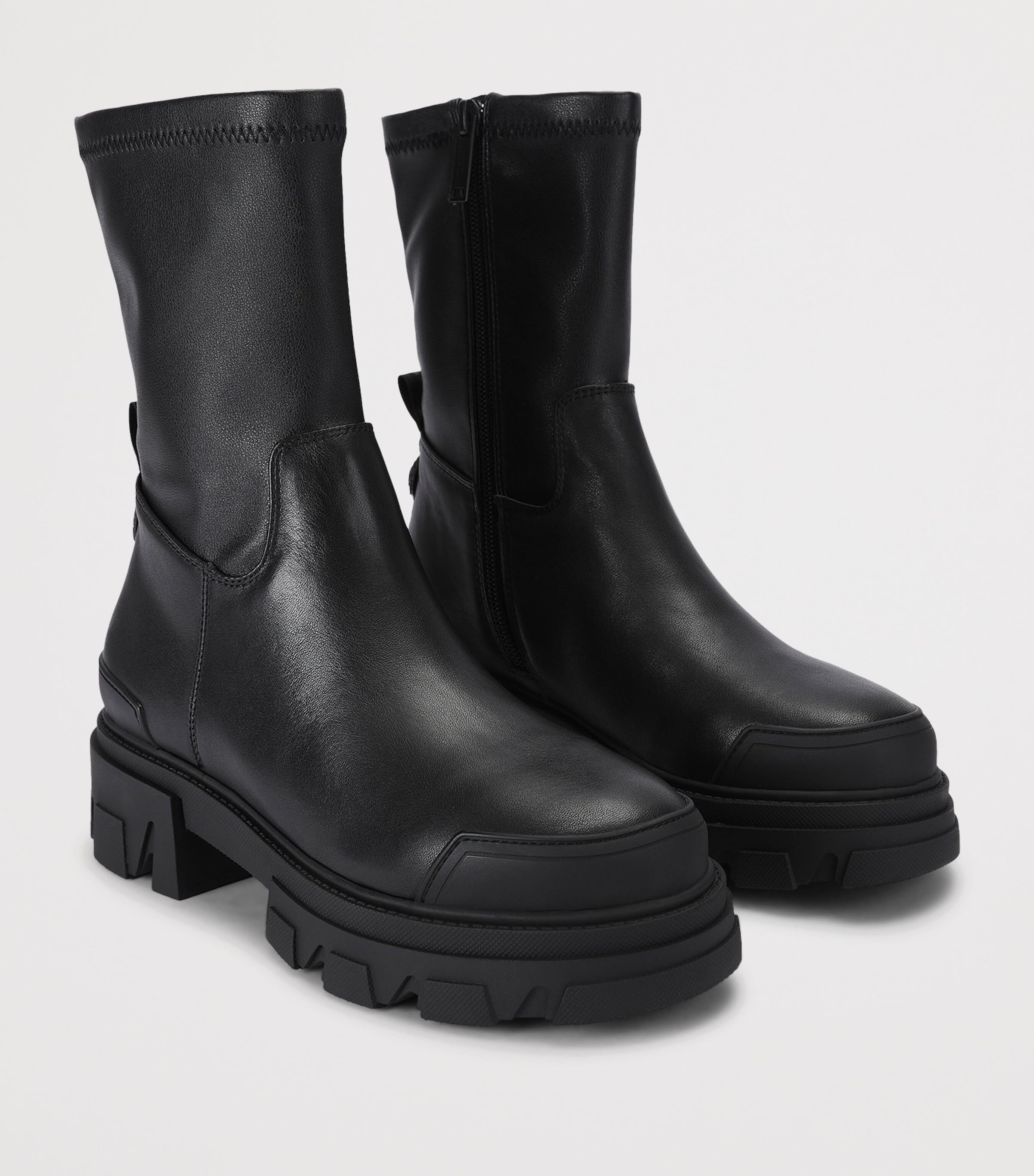 Kurt Geiger London Leather Stomp Sock Ankle Boots 50 Black Image 2