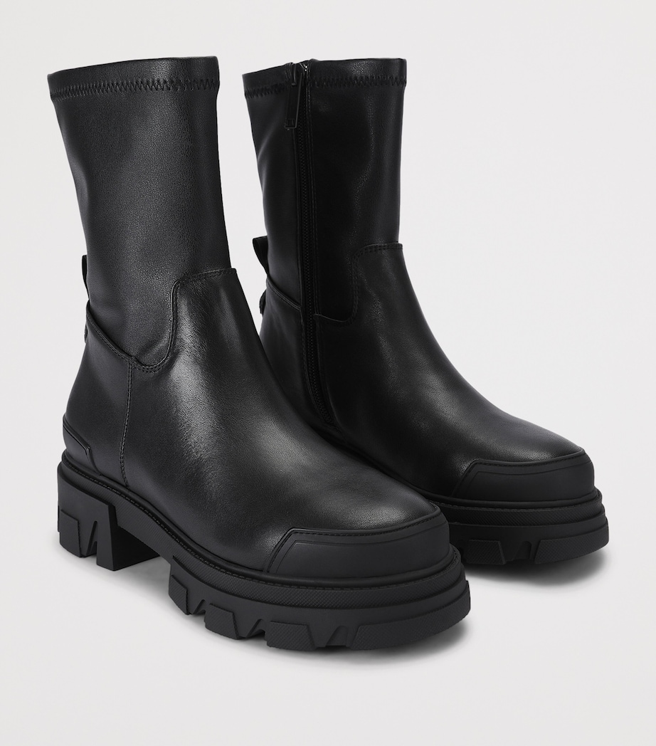 Kurt Geiger London Leather Stomp Sock Ankle Boots 50 Black Image 2