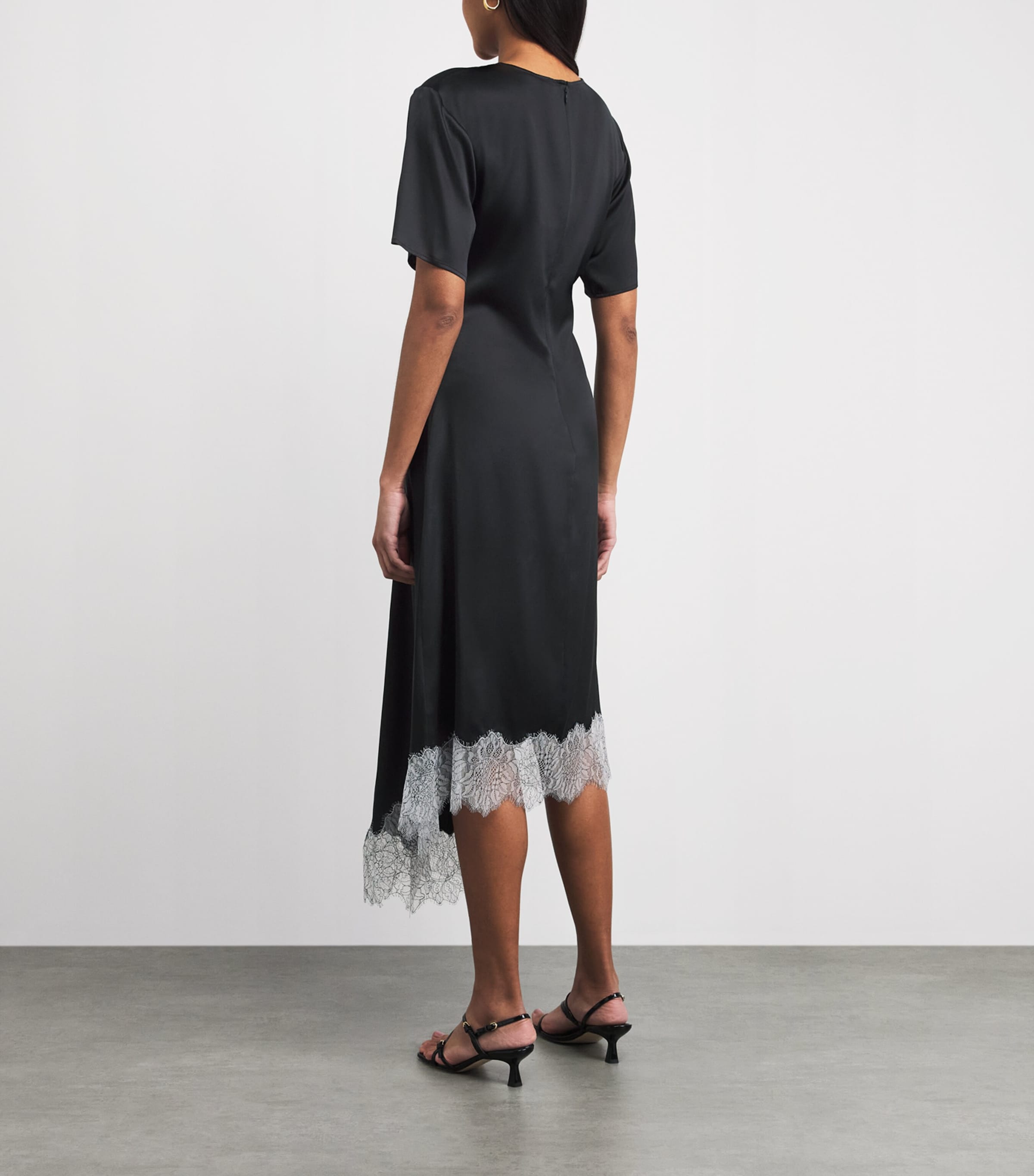 STAUD Womens Silk-Blend Sonoma Midi Dress Blk Black Image 4