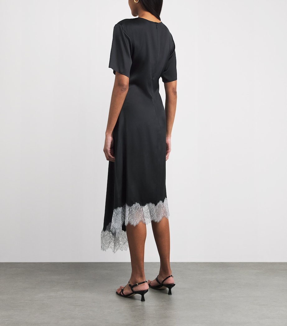 STAUD Womens Silk-Blend Sonoma Midi Dress Blk Black Image 4