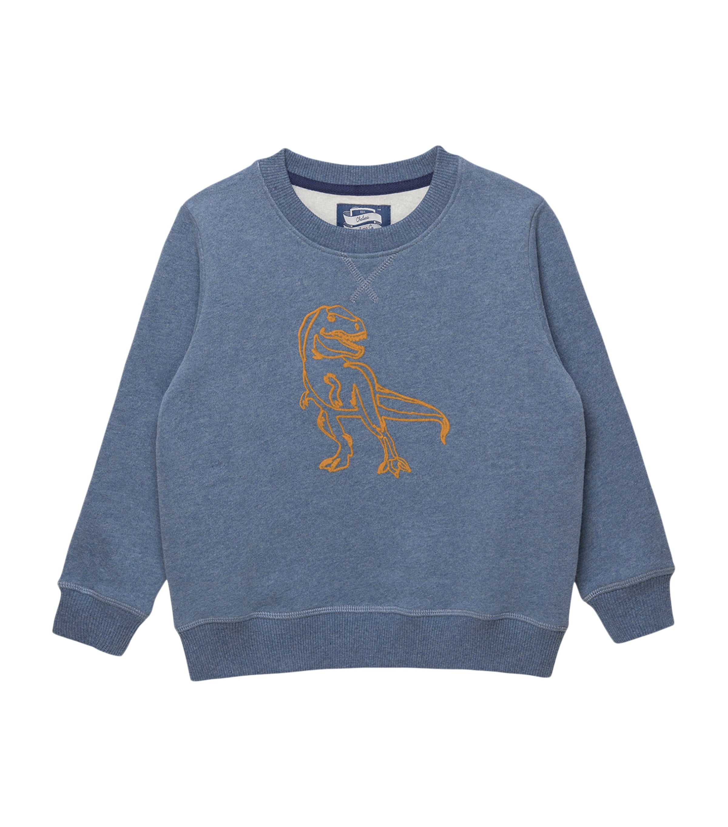 Trotters Cotton Dinosaur Sweatshirt In Blue