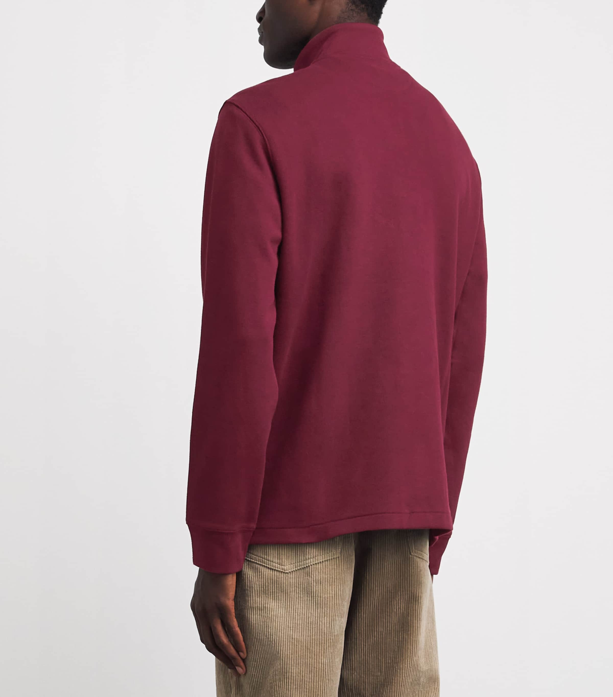 Polo Ralph Lauren Mens Estate-Rib Quarter-Zip Sweater Classic Wine Image 5