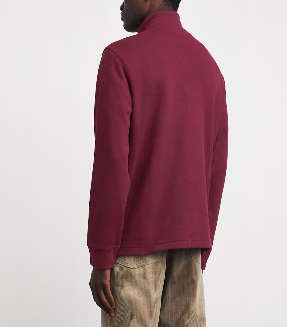 Polo Ralph Lauren Mens Estate-Rib Quarter-Zip Sweater Classic Wine Image 5