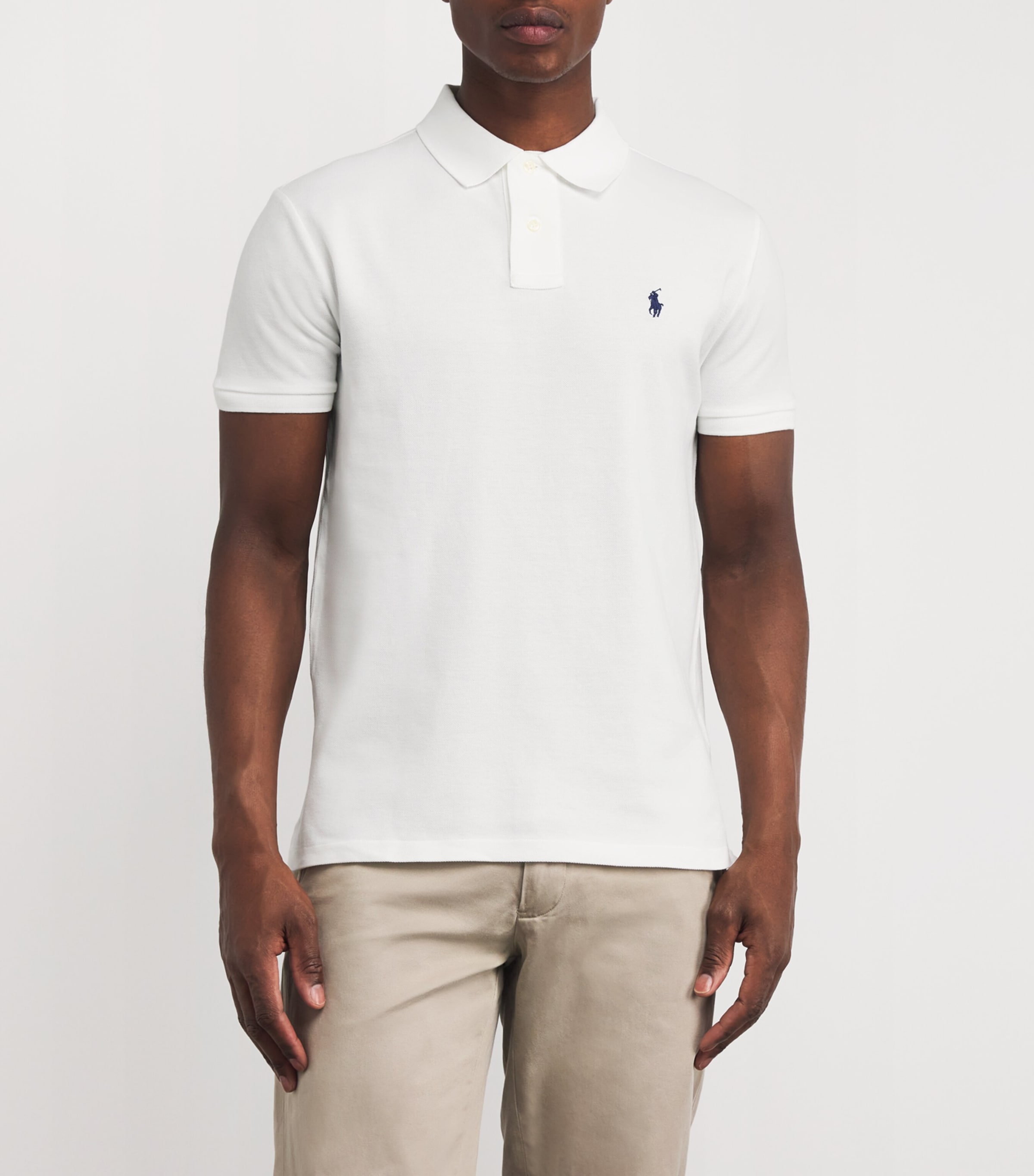 Cotton Mesh Custom-Fit Polo Shirt WHITE Image 3