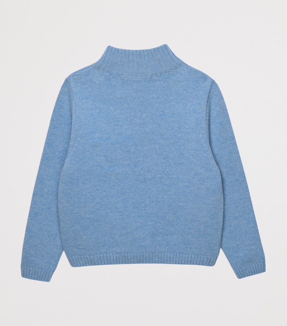 Wool-Blend Charles Half-Zip Sweater (6-11 Years) BLUE MARL Image 2