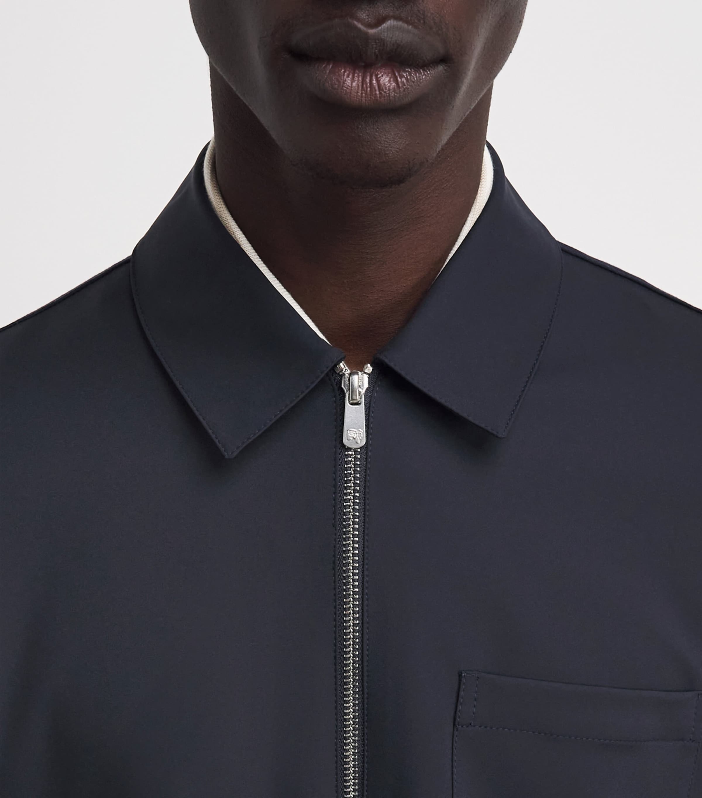 Marco Pescarolo Mens Wool Technical Jacket Navy Image 3