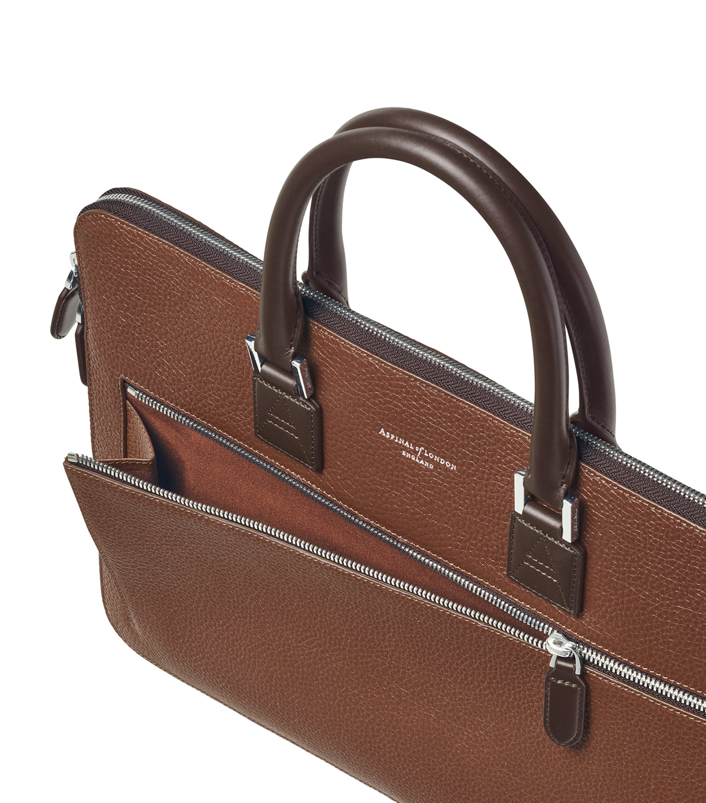 Leather Connaught Briefcase TOBACCO Image 5