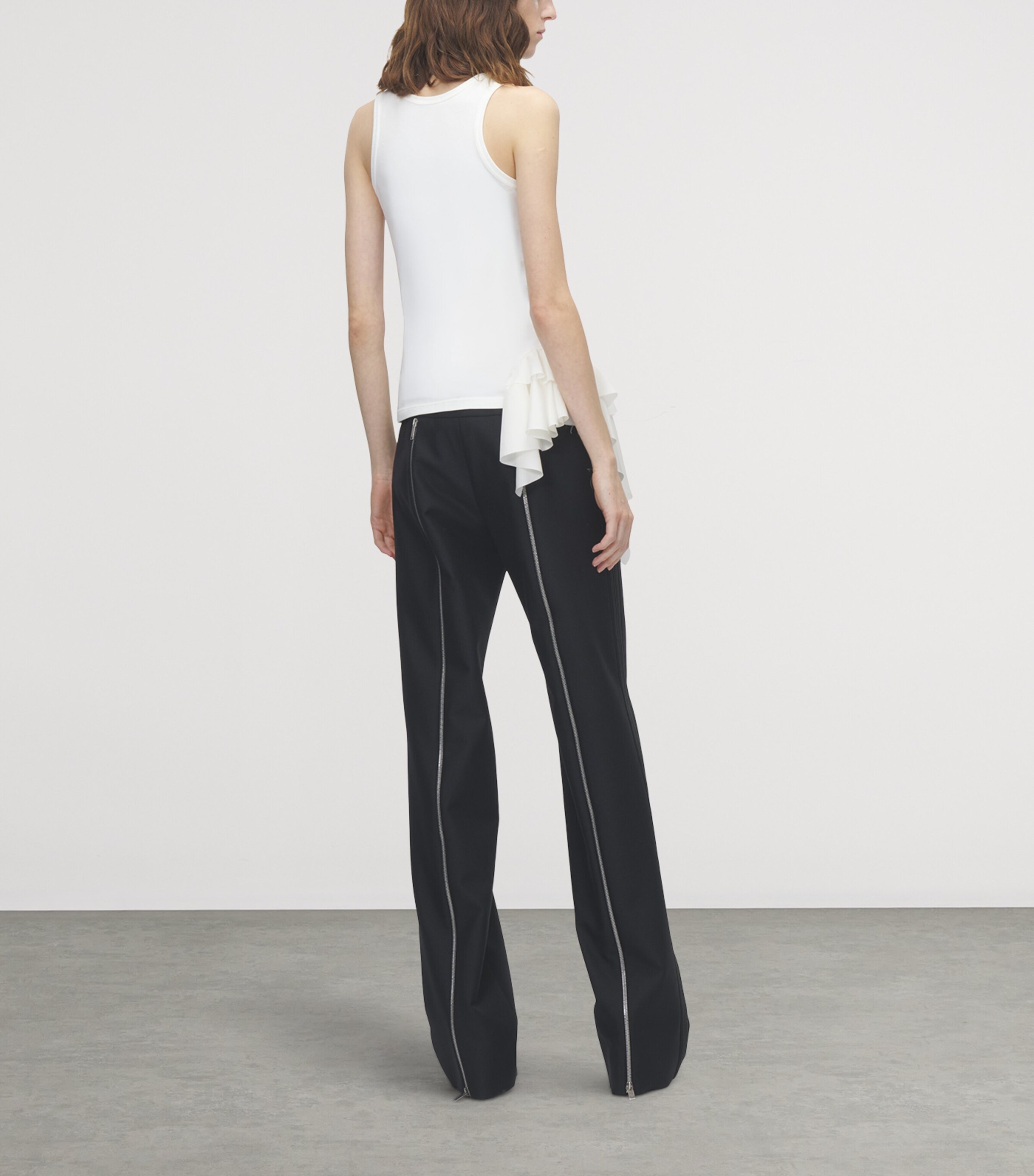 McQueen Womens Cotton Ruffled Tank Top Image 3