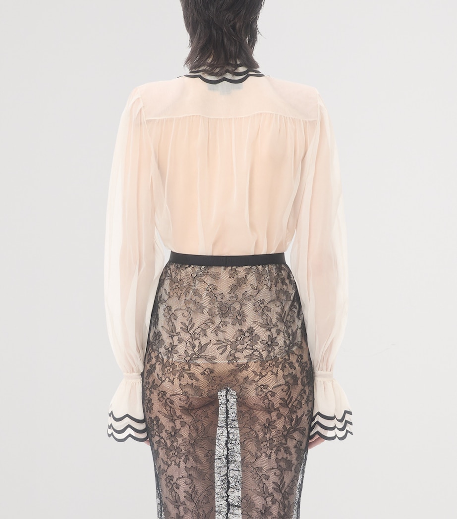 Valentino Womens Silk Embroidered Shirt Image 4