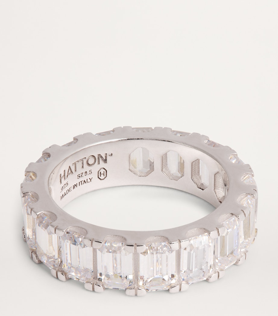 Sterling Silver Wraparound Baguette Ring ST SLVR/WHITE Image 4