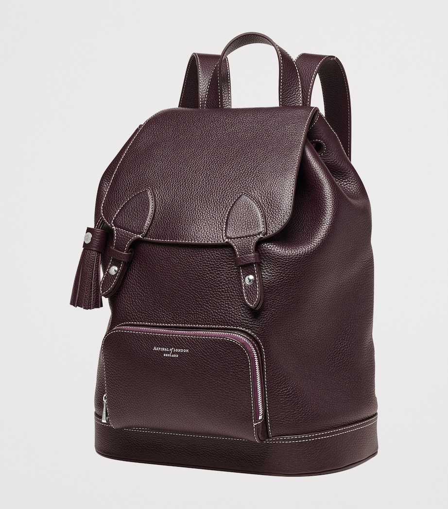 Medium Leather Hudson Backpack WINE Image 2