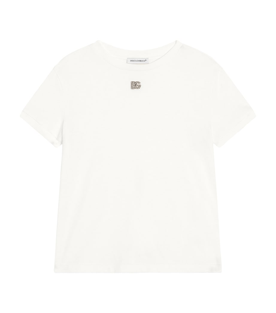 Cotton Embellished T-Shirt (8-12+ Years) W0111-WHITE Image 1