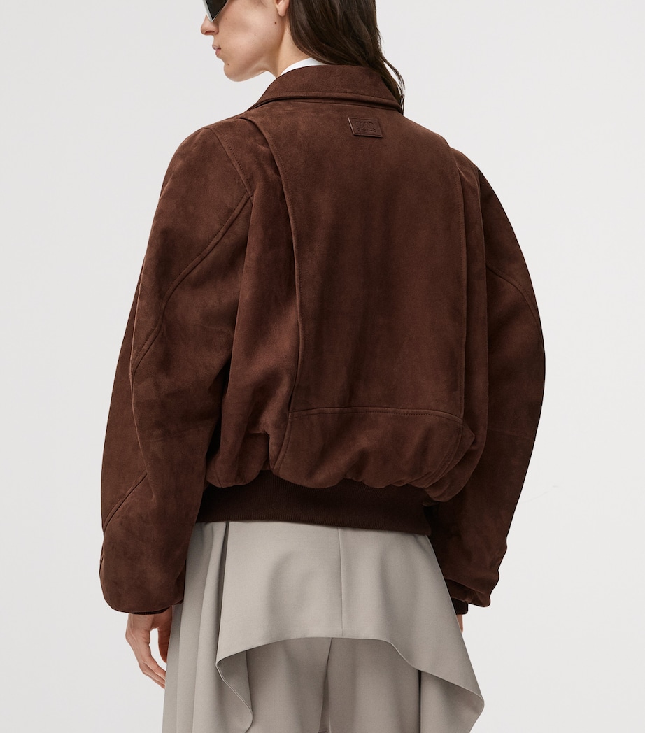 Leather-Blend Bomber Jacket DARK BROWN Image 4