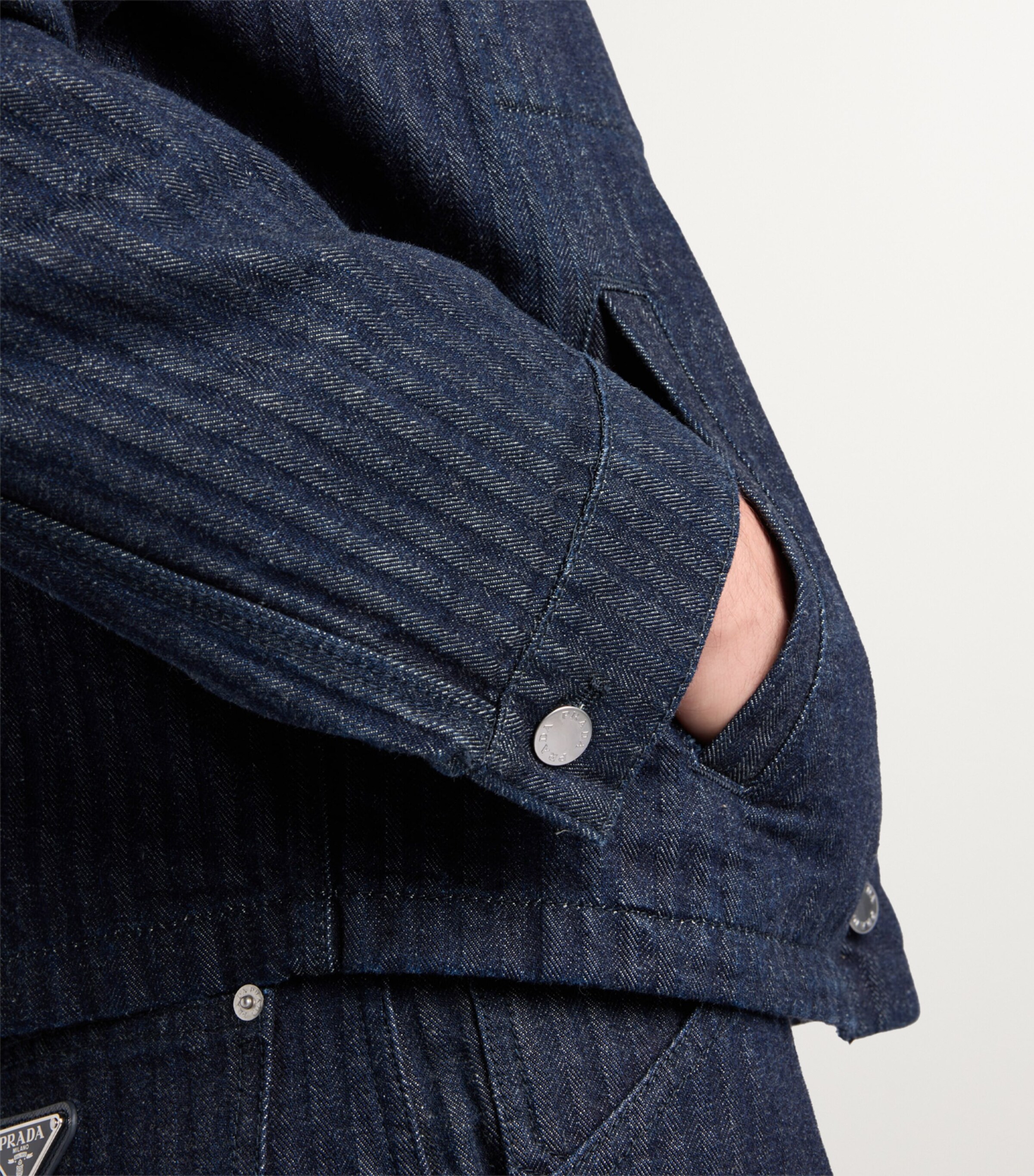 Chevron Denim Jacket F0008 Image 6