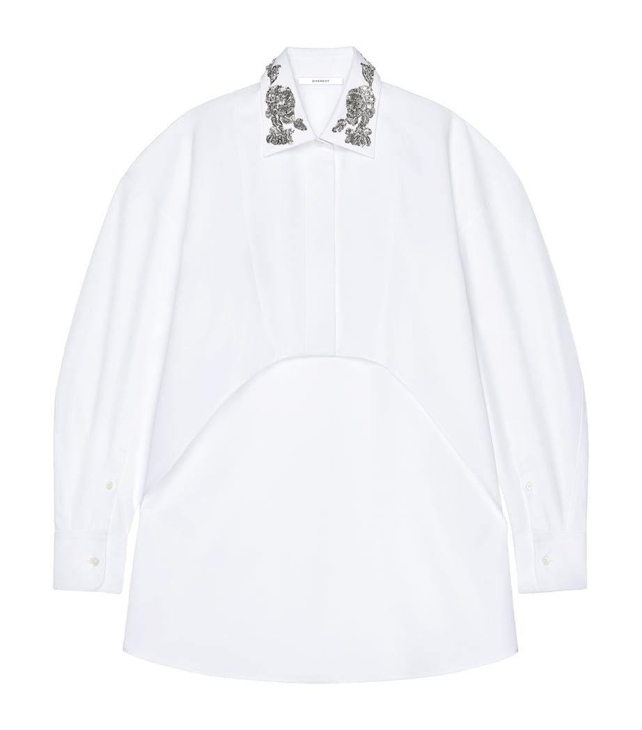 Givenchy Womens Asymmetric Sequinned Shirt White Image 1
