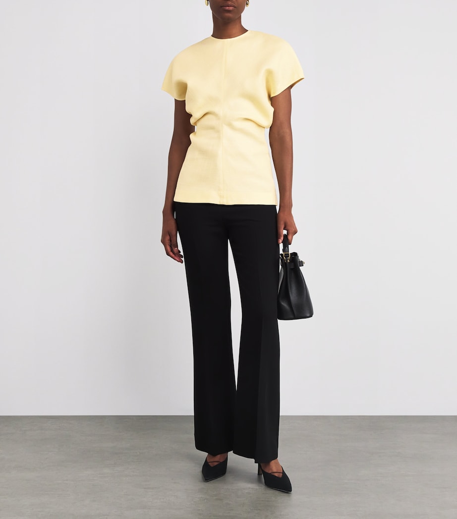 Pleated-Waist Top 300 STRAW Image 2