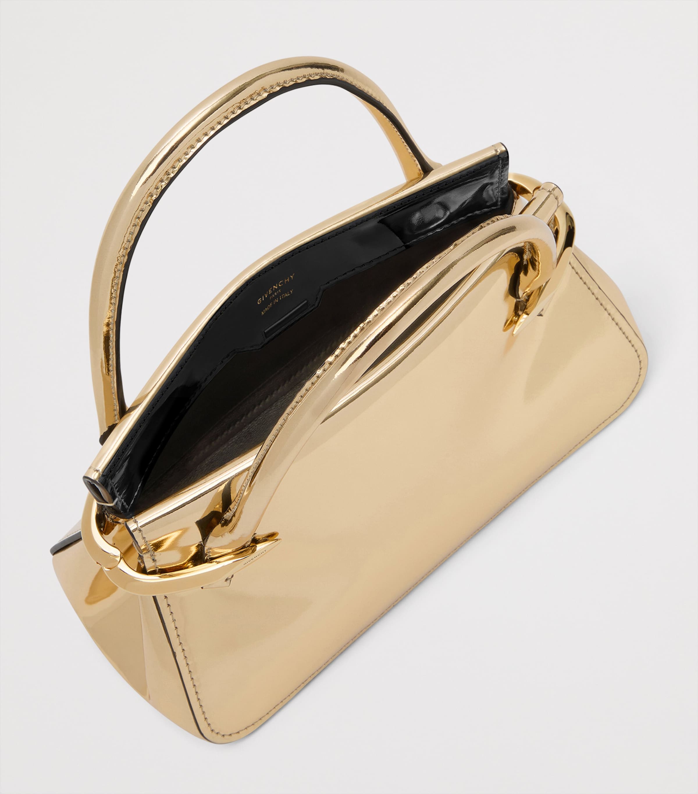 Mini Leather Pinch Top-Handle Bag GOLDEN Image 5