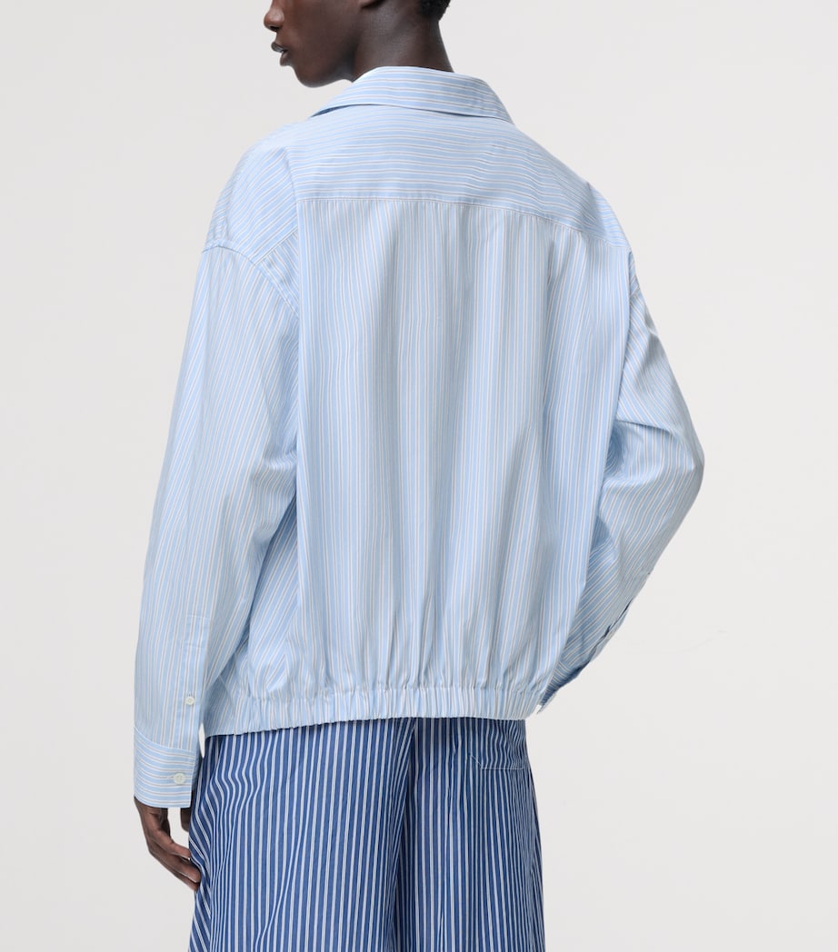 LOEWE Mens Cotton-Blend Stripe Shirt White/navy Image 4