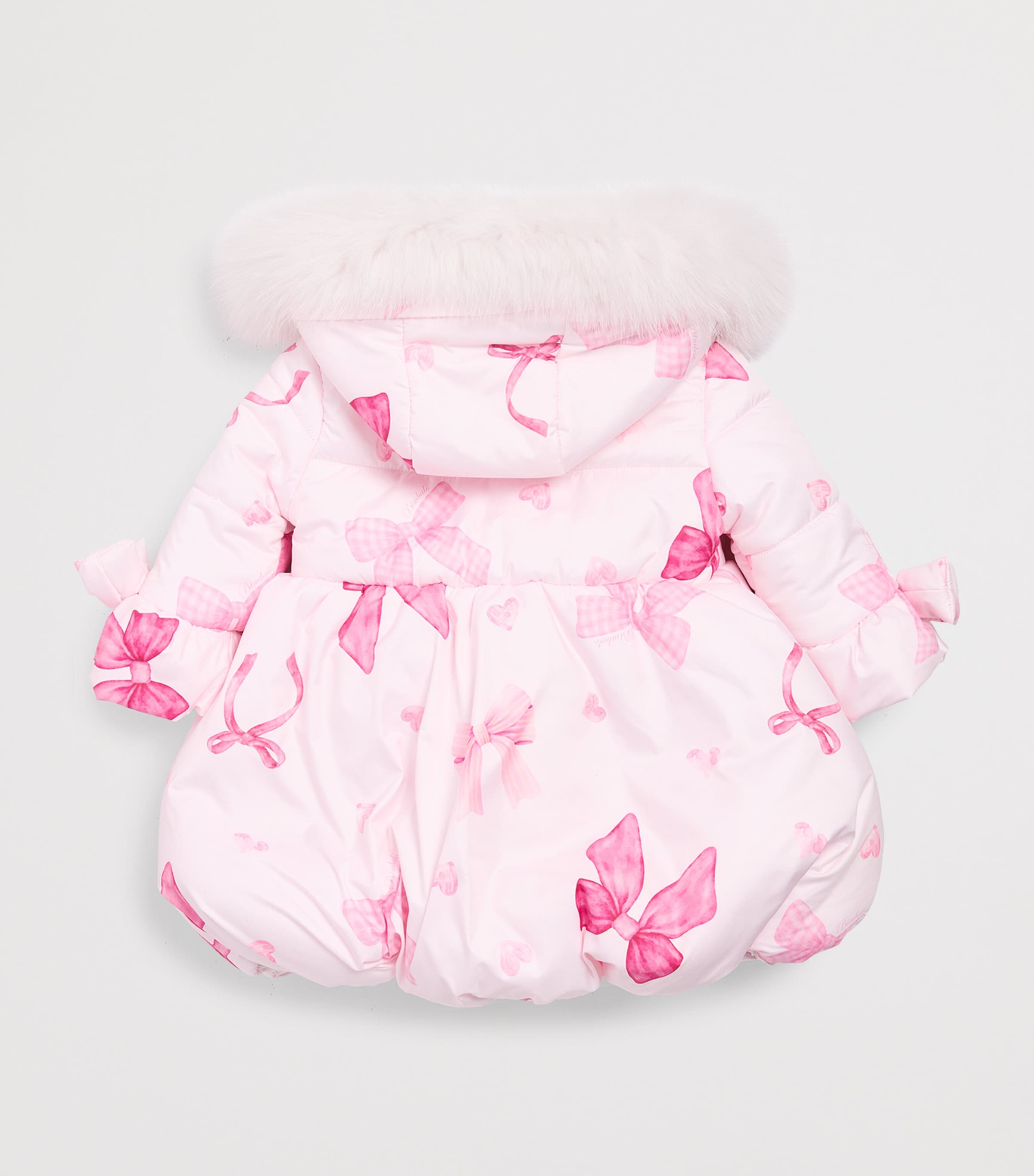 Bimbalo Padded Bow Print Coat (3 Months-4 Years) Pink Image 2