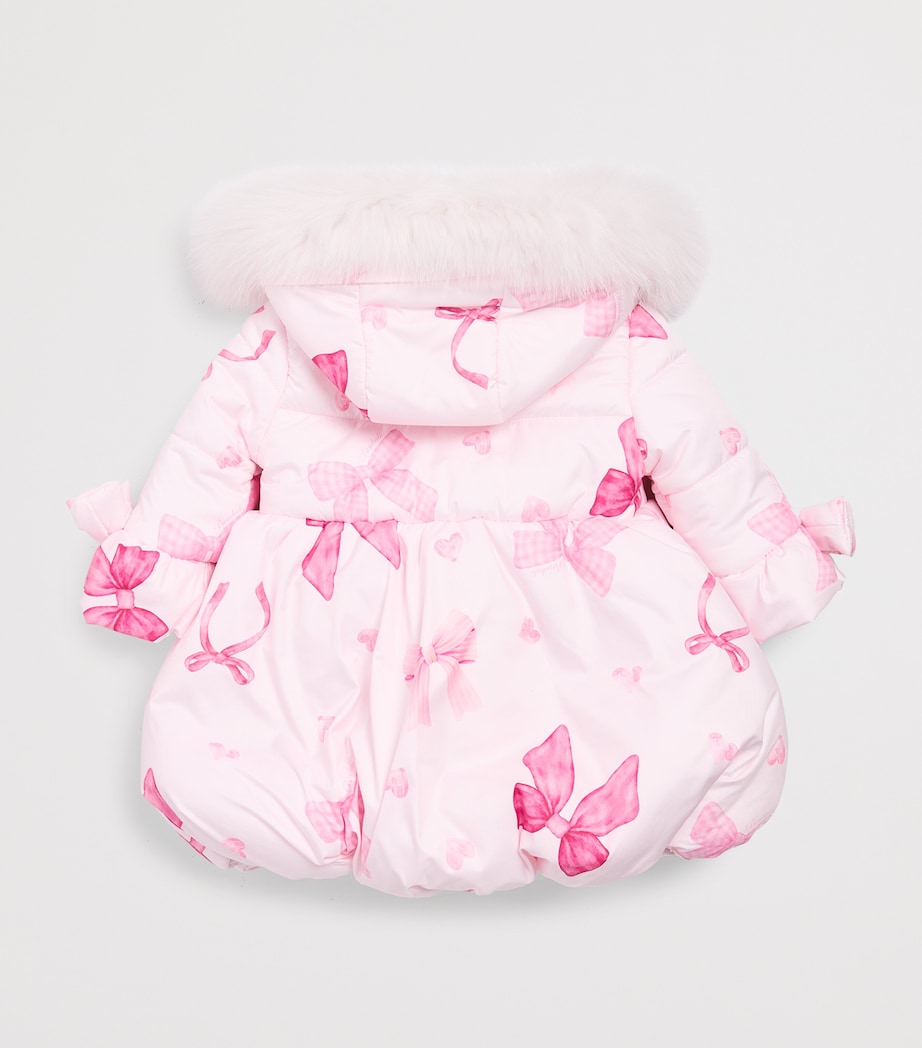 Bimbalo Padded Bow Print Coat (3 Months-4 Years) Pink Image 2
