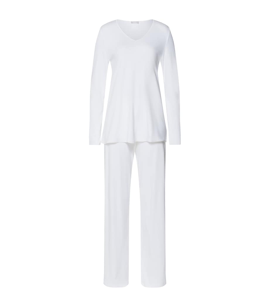 Cotton Silk Pyjama Set WHITE Image 1