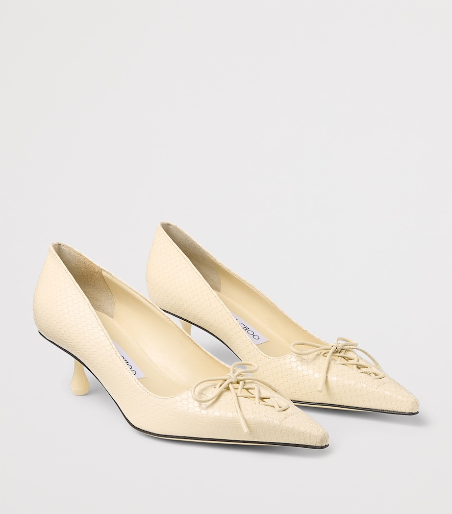 Scarlett 50 Leather Lace-Up Pumps BUTTERMILK Image 5