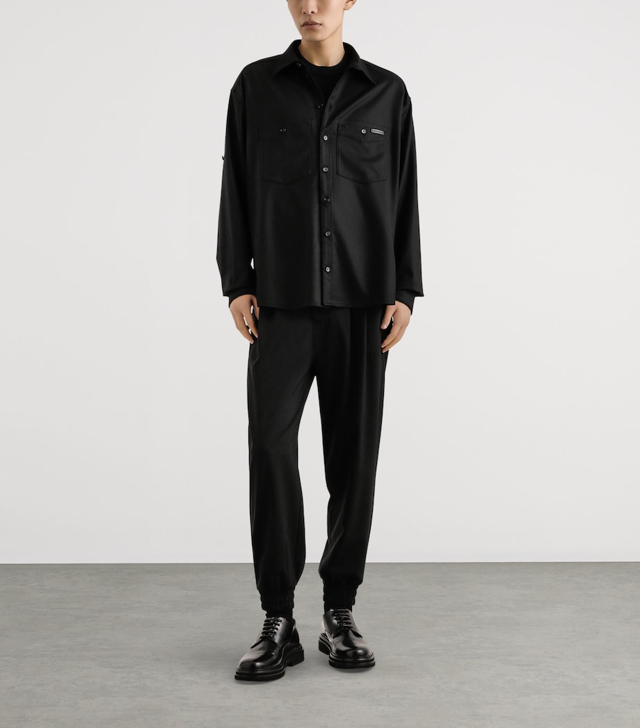 Virgin Wool-Cotton Shirt N0000 BLACK Image 2