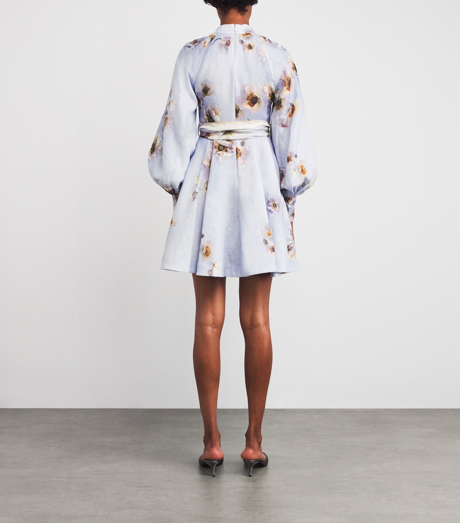 Linen Hypnotic Mini Dress LILAC POPPY Image 3