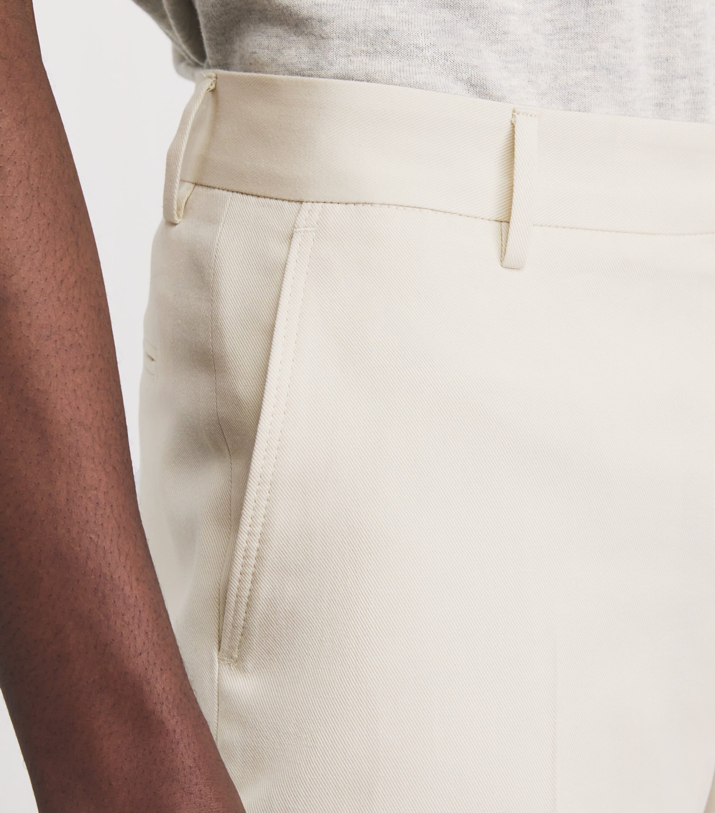 Corneliani Mens Cotton-Cashmere Trousers Natural / Beige Image 3