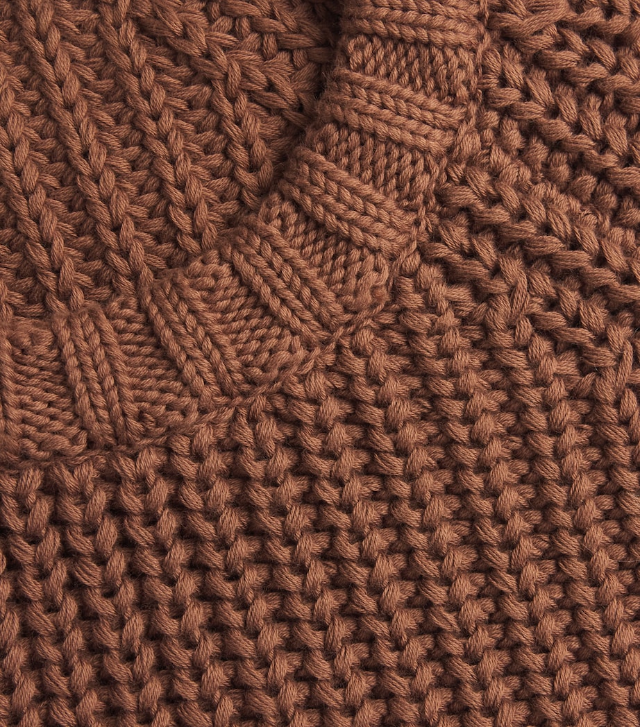 ME+EM Womens Organic Cotton Weekend Sweater Walnut Brown Image 6
