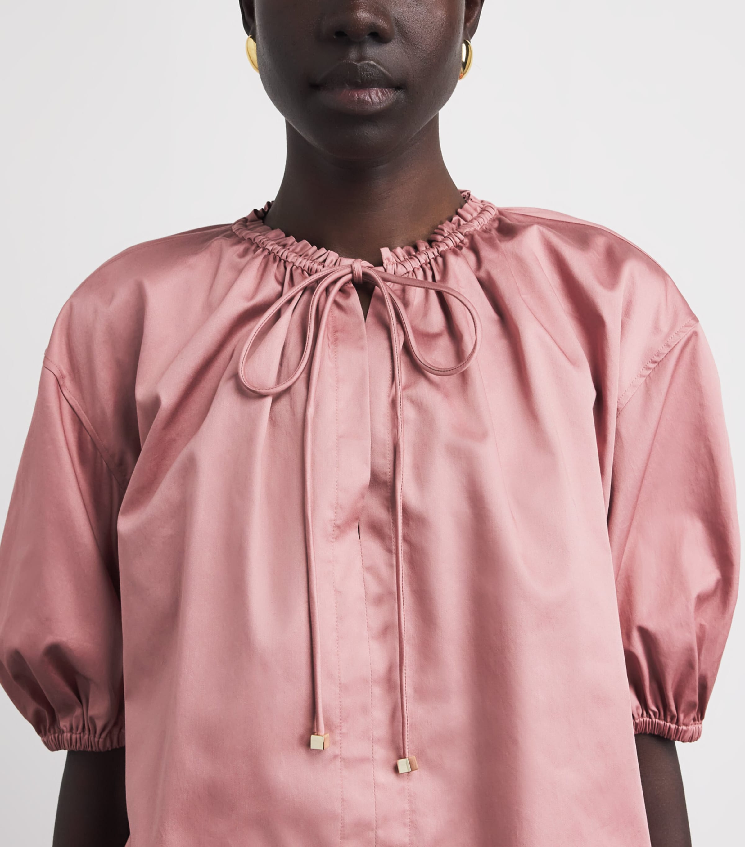 Joseph Womens Cotton Sateen Nador Blouse Musk Image 3