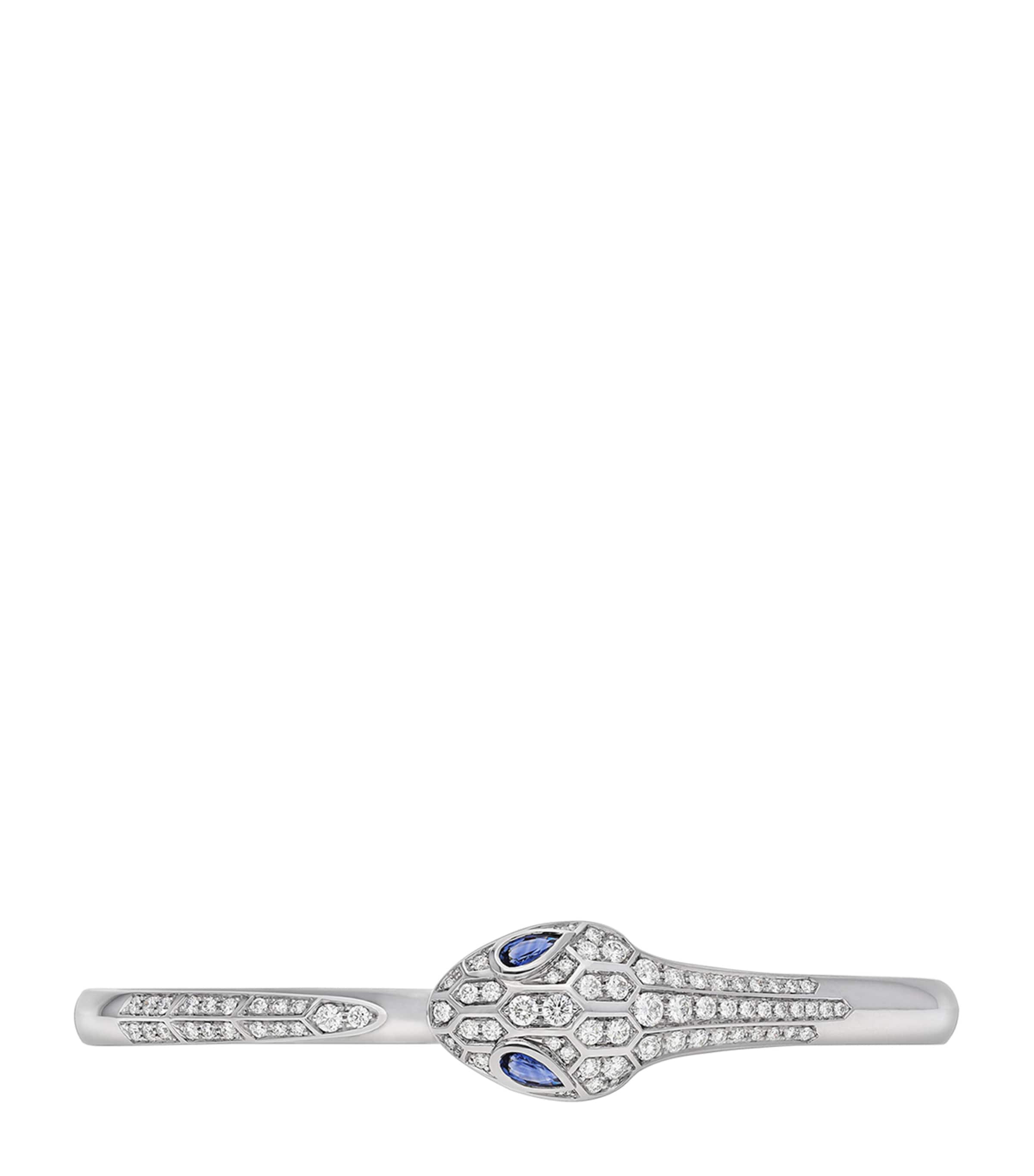 Bvlgari White Gold, Diamond and Sapphire Serpenti Bangle White Gold Image 2