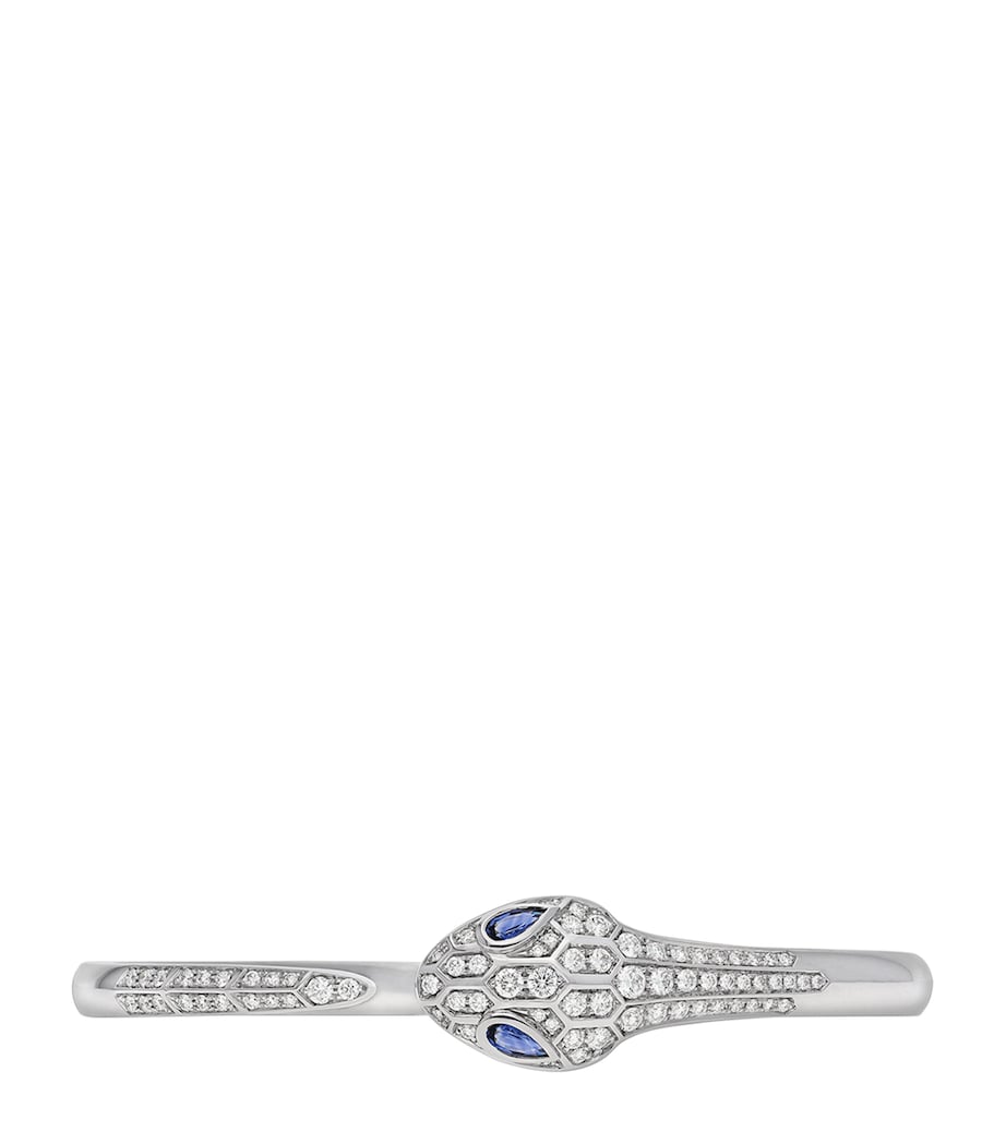 White Gold, Diamond and Sapphire Serpenti Bangle WHITE GOLD Image 2