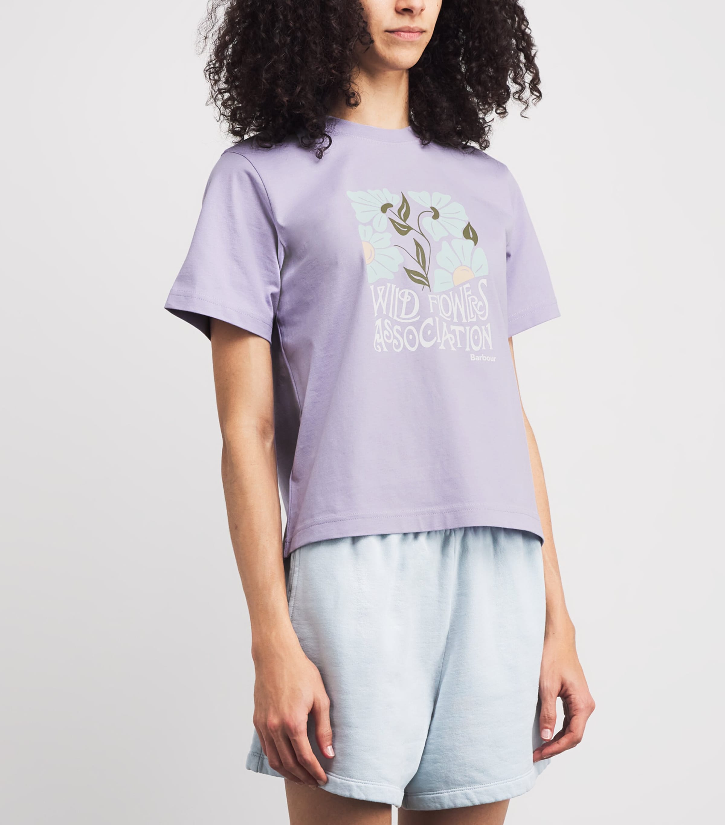Cotton Wild Flowers Logo T-Shirt HEATHER MIST Image 3