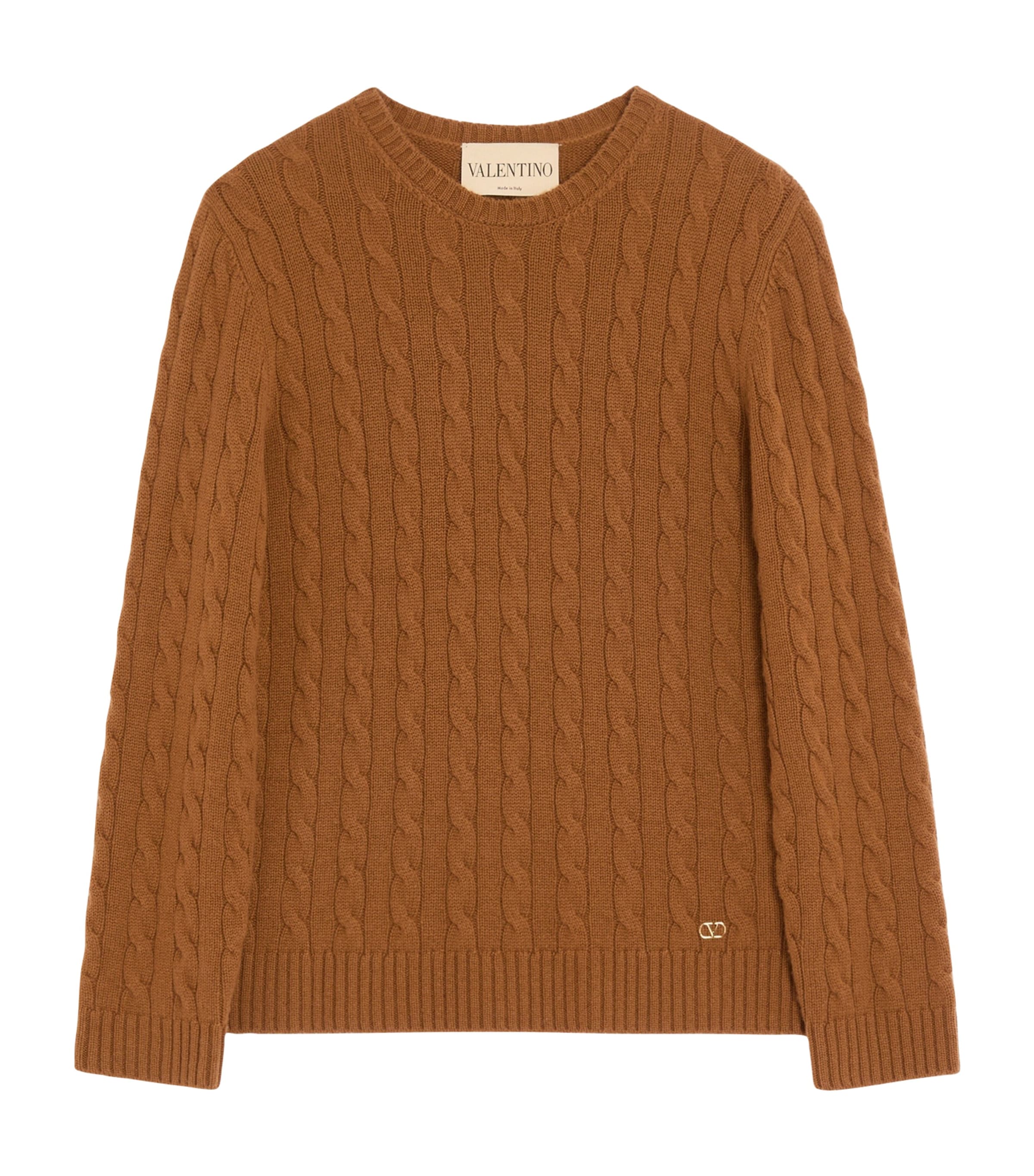 Valentino Womens Cashmere Cable-Knit Sweater Image 1