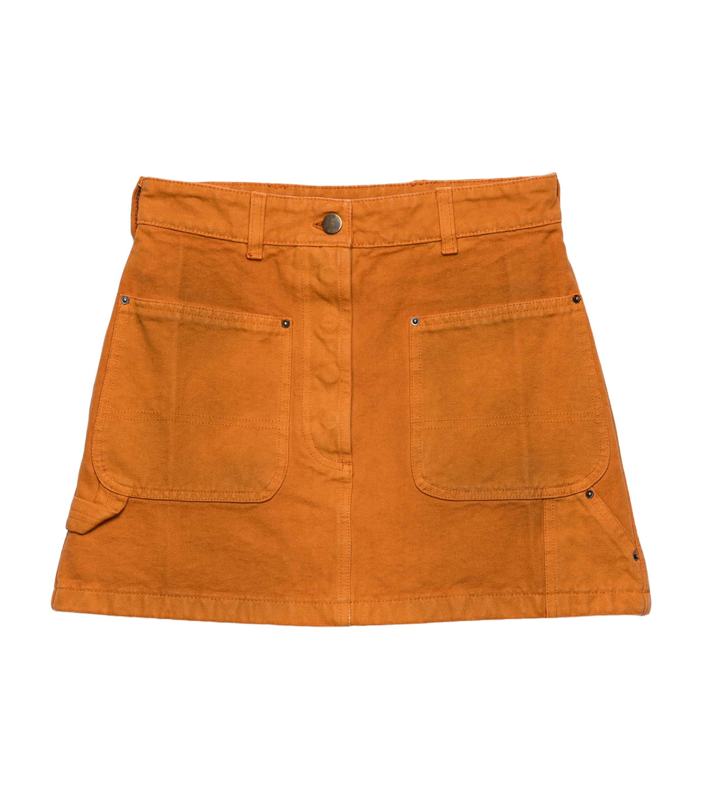 Prada Womens Canvas Mini Skirt Orange Image 1