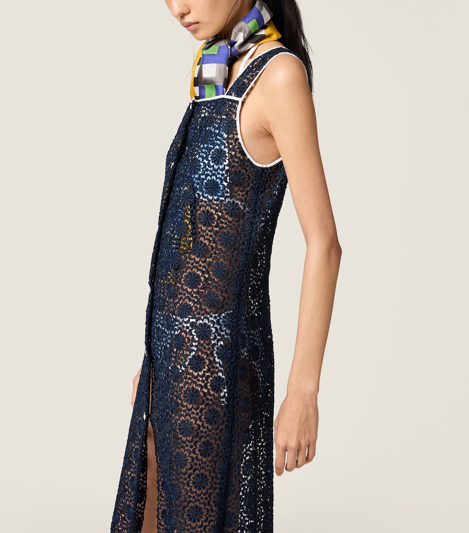 Miu Miu Womens Macramé Mini Dress Image 4