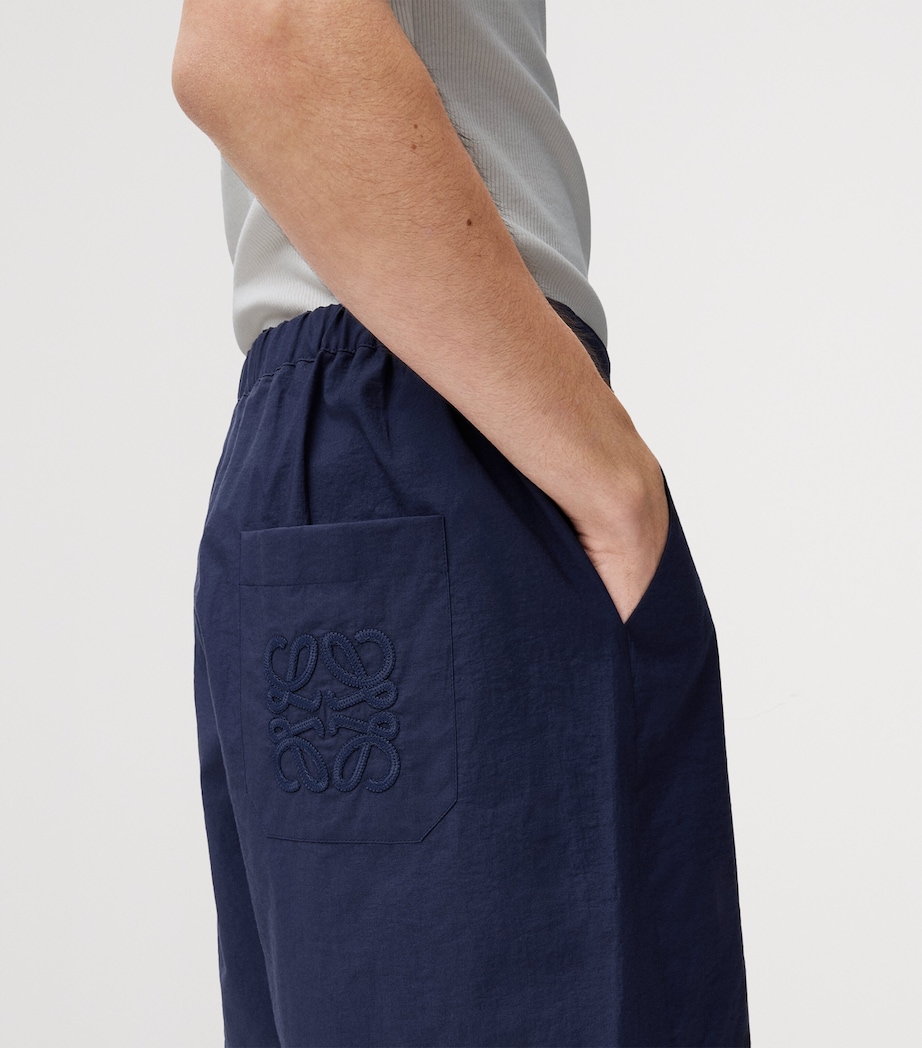 LOEWE Mens x Paula’s Ibiza Poplin Shorts Navy Blue Image 5