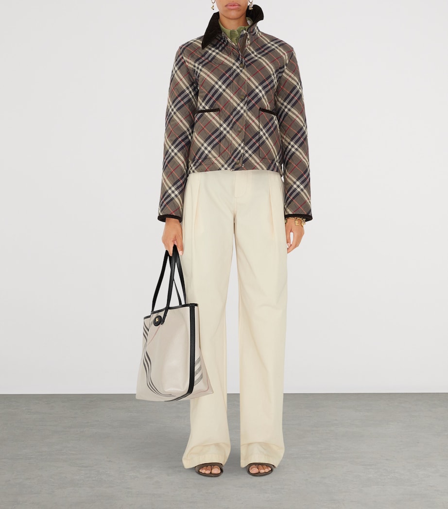 Cotton Quilted Jacket MOSS BROWN/INK GREY Image 2