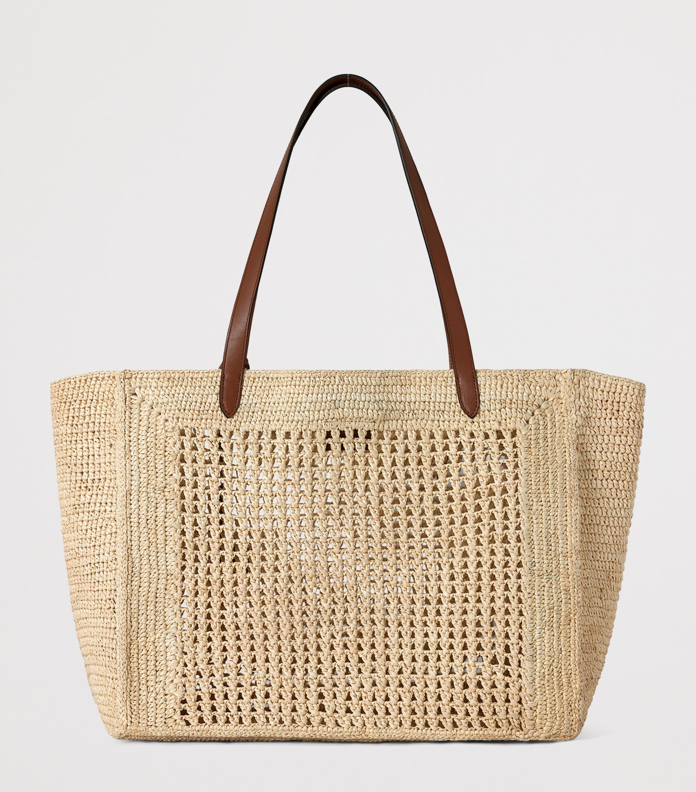 Mulberry Raffia Crochet Tote Bag Natural Image 2