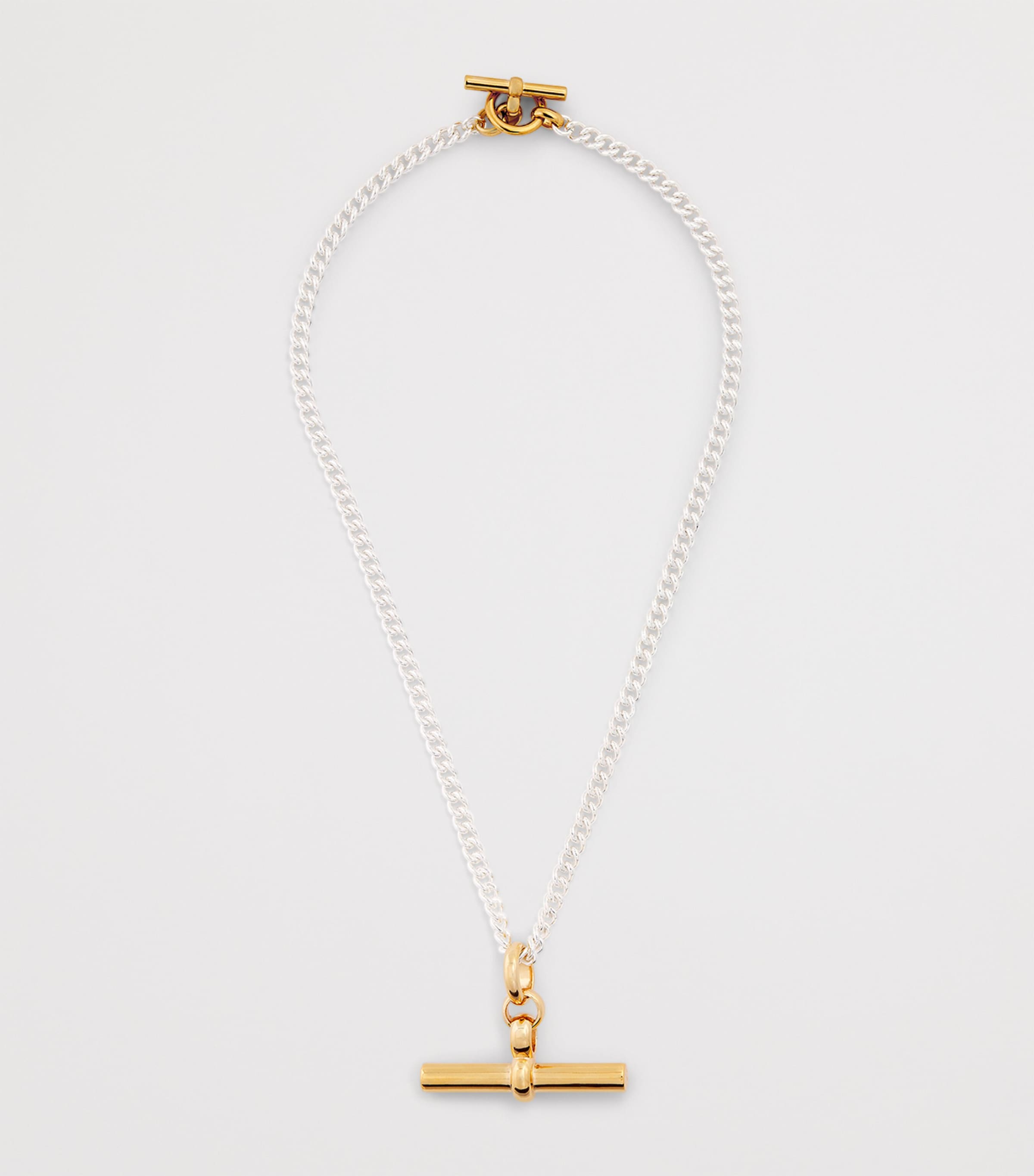 TILLY SVEAAS Giant T-Bar Curb Chain Necklace Gold Image 3