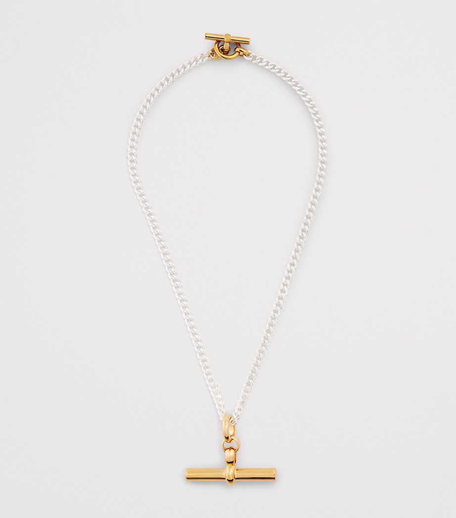 TILLY SVEAAS Giant T-Bar Curb Chain Necklace Gold Image 3