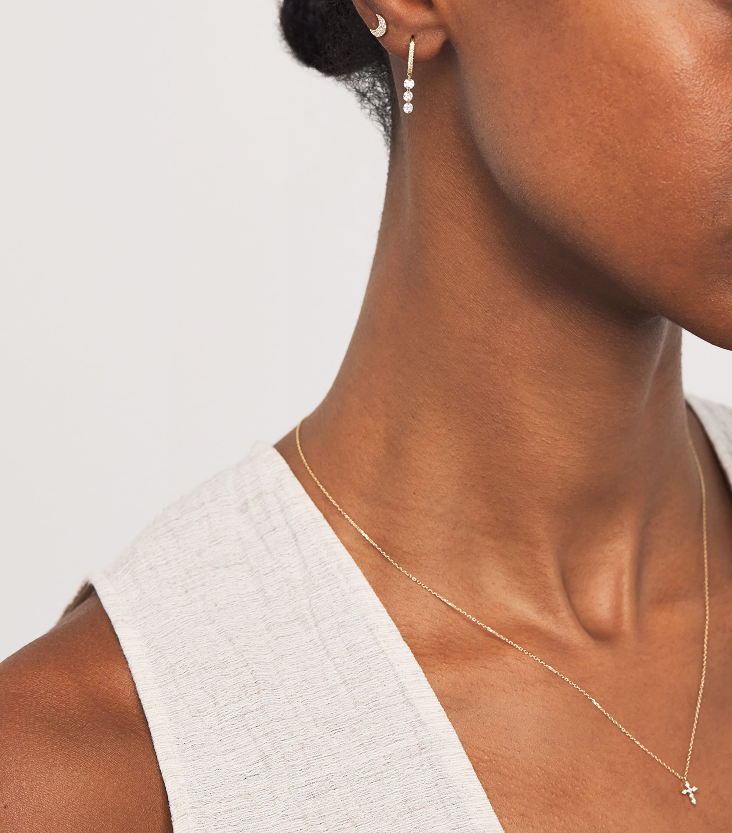 Yellow Gold and Diamond Danae Single Earring YELLOW GOLD Image 5