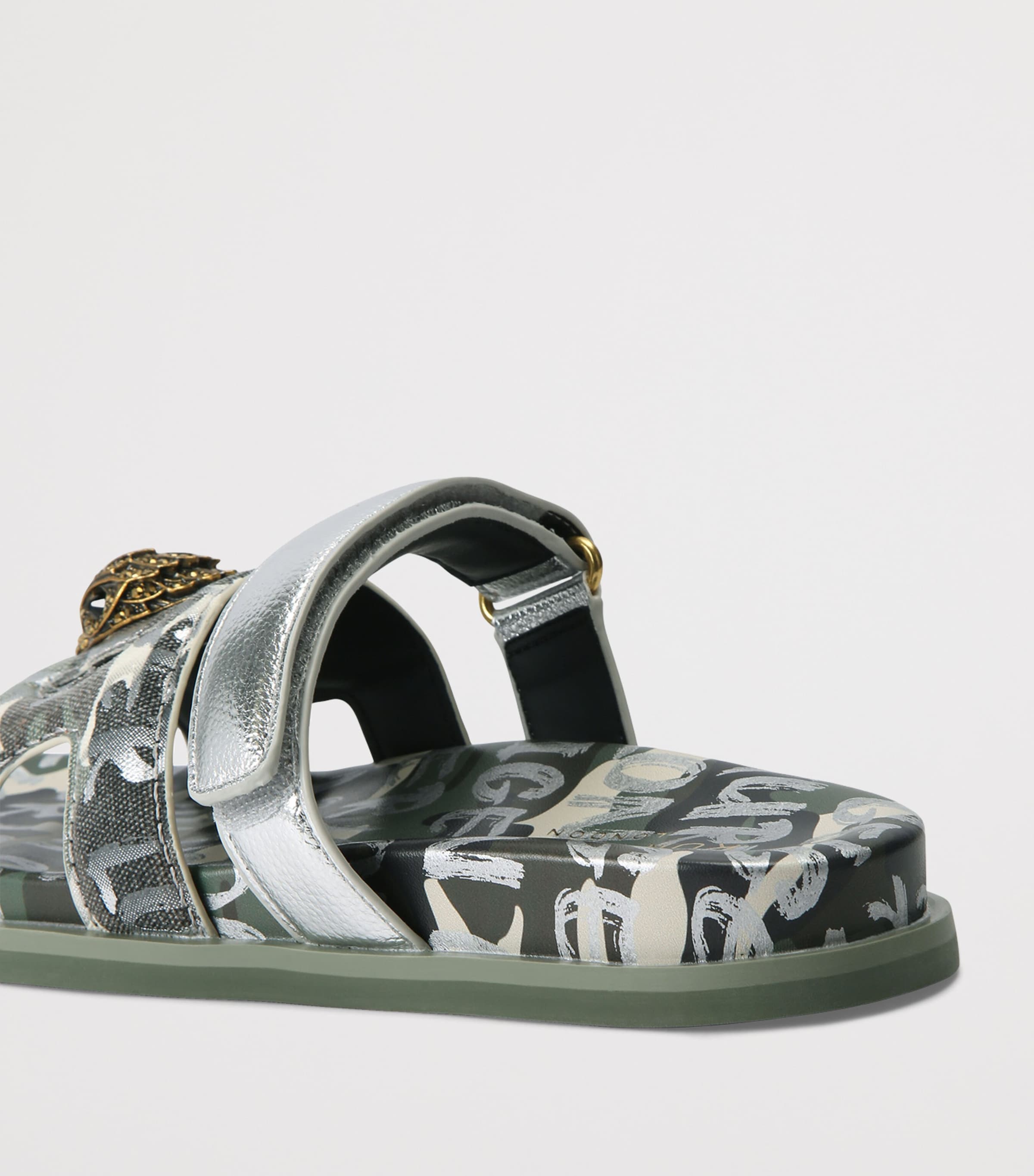 Kurt Geiger London Leather Cut-Out Eagle Sandals Green Oth Image 3