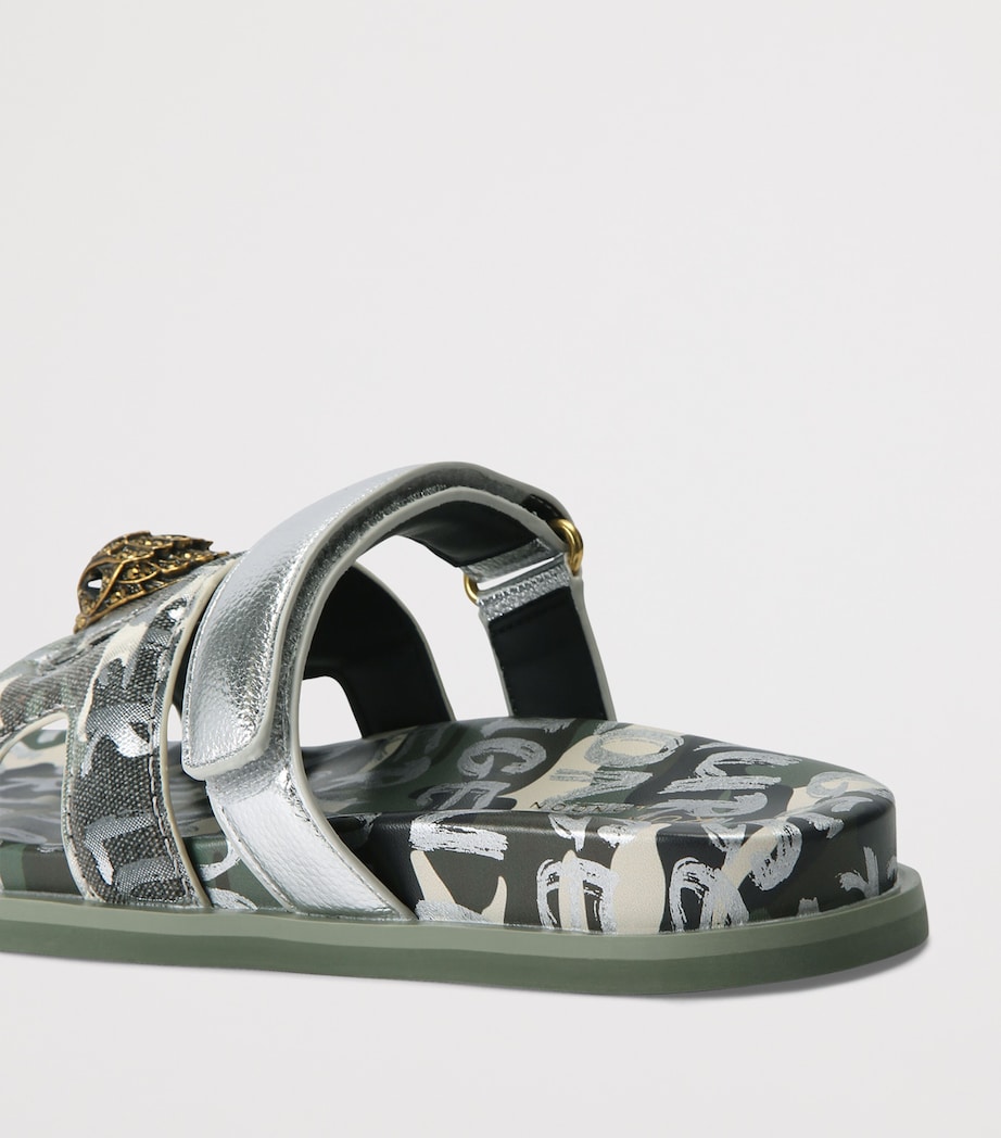 Kurt Geiger London Leather Cut-Out Eagle Sandals Green Oth Image 3