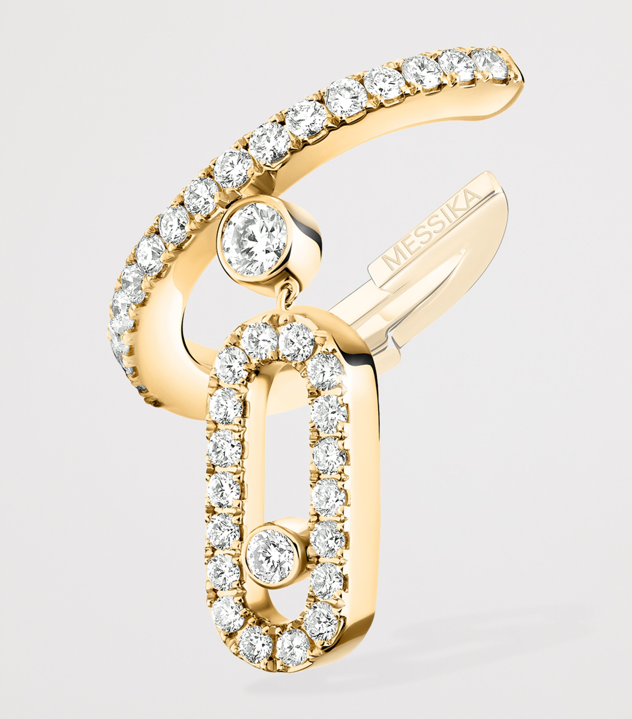 Messika Move Uno Yellow Gold and Diamond Single Drop Pendant Pavé Ear Cuff (0.24ct) Yellow Gold Image 3